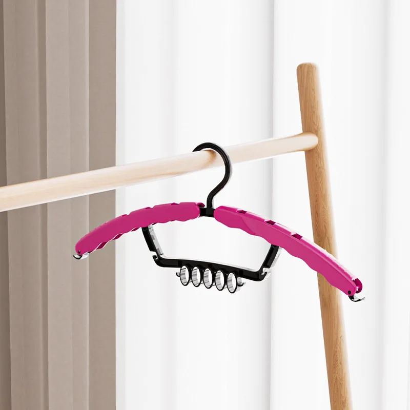 Multi Functional Folding Clothes Hanger Three In One Balcony Anti Slip Shoe Rack For Home Storage, Dormitory Pants Rack