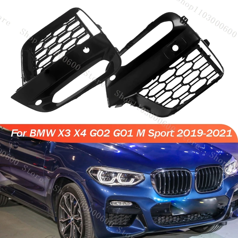 

For BMW X3 X4 G02 G01 M Sport 2019 2020 2021 Fog Light Cover Grille Fog Lamp Frame Car Accessories 51118098829 51118098830