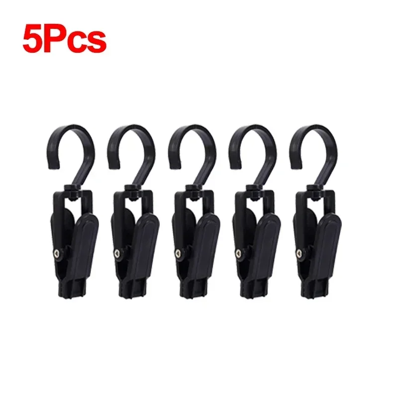 Nikou Lot de 10 Pinces à Linge Pivotantes à 360°, Pinces à Chapeau Crochets à Rideaux en Plastique, pour Suspendre des Chapeaux, des Chaussettes et des Rideaux (Noir