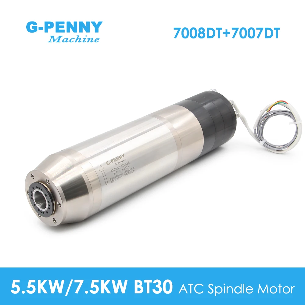 G-Penny BT30 5.5KW/7.5KW 380v / 220v ATC Spindle Motor Automatic Pneumatic With Seal Water Cooled Spindle Motor For Metal / Woo