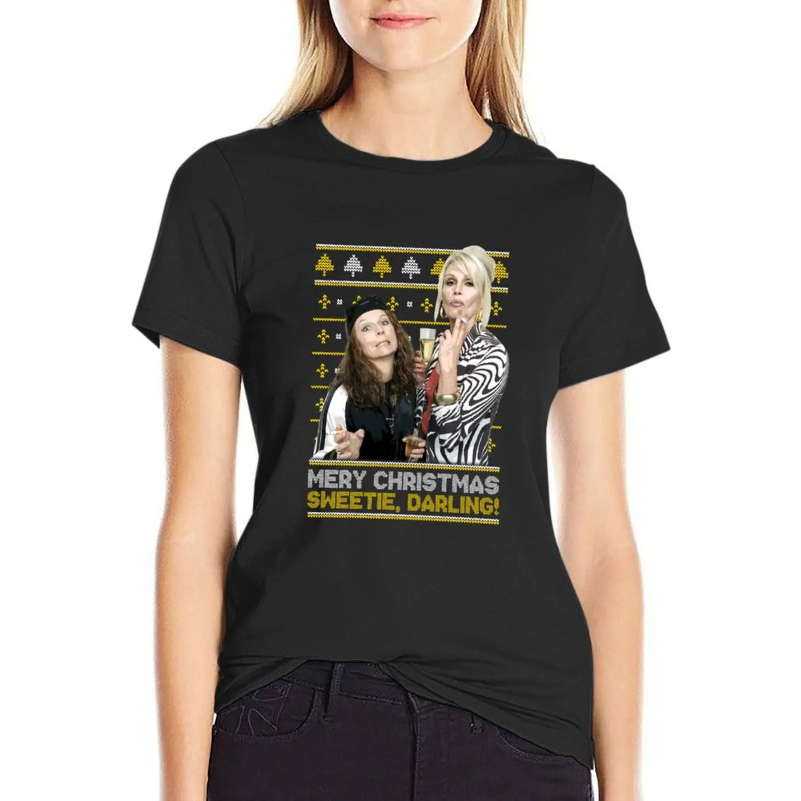 

Absolutely Fabulous Christmas Jumper T-Shirt aesthetic clothes oversized blacks Womens graphic t shirts