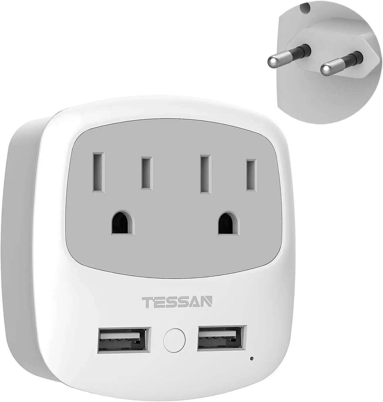 

Travel Plug Adapter for Europe, 4-in-1 with 2 USB, Type C Outlet for France, Germany, Spain, Italy