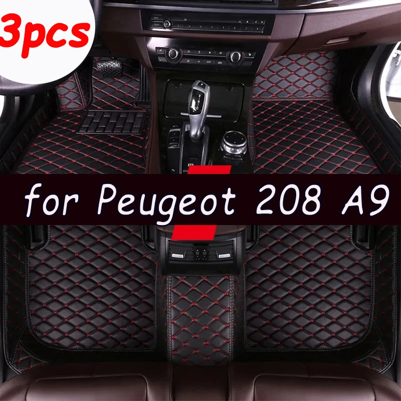 

Автомобильные коврики для Peugeot 208 A9 2012 ~ 2018, роскошные кожаные коврики, прочные коврики, комплект противогрязных ковриков, автомобильные аксессуары 2013 2014