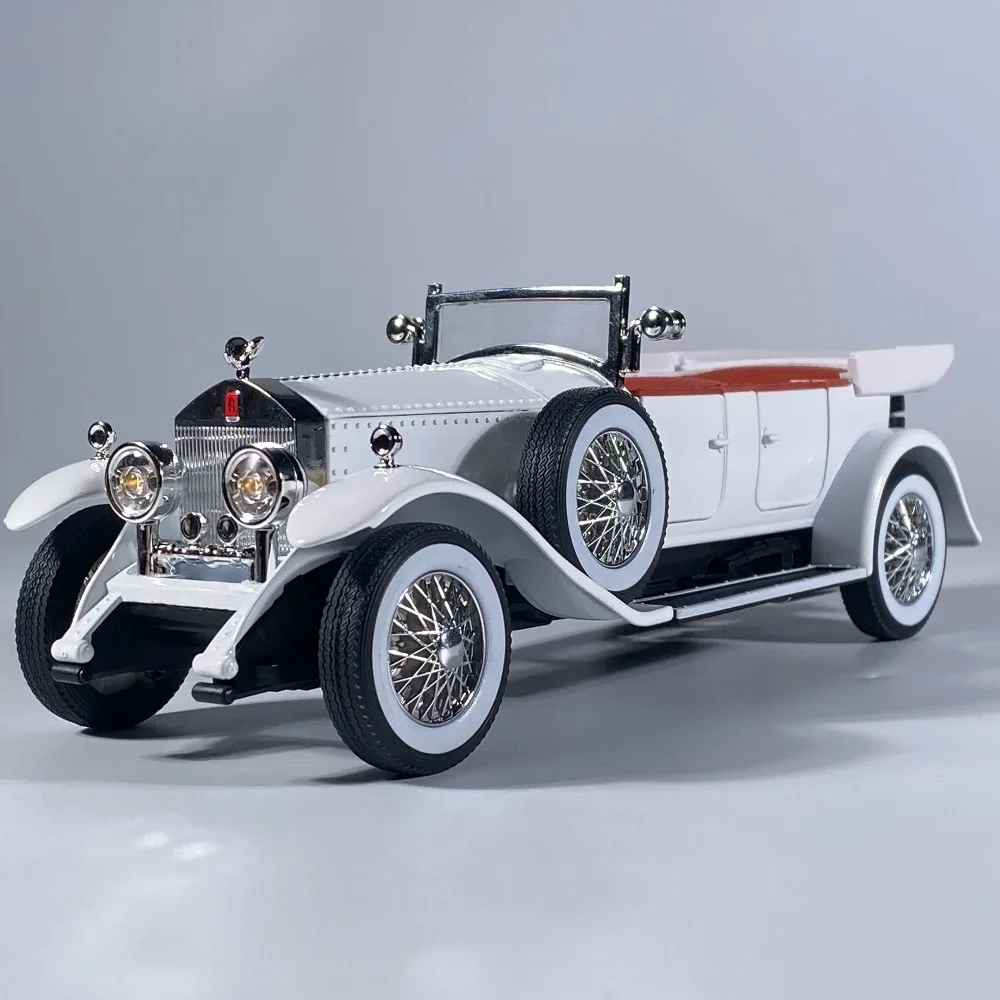 1:24 Rolls Royce Phantom I 1925 Luxury Car Alloy Metal Diecast Model Car Sound And Light Home Decoration Ornaments Classic Retro