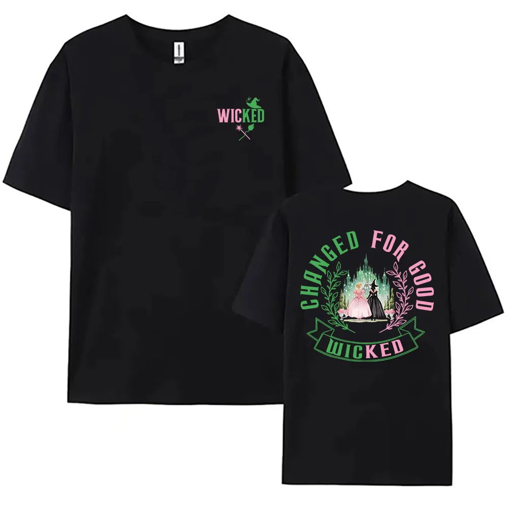 Camisetas de película de moda Wicked for Good, Camiseta de algodón de manga corta para mujer, camisetas informales holgadas con estampado gráfico, ropa para hombre y mujer