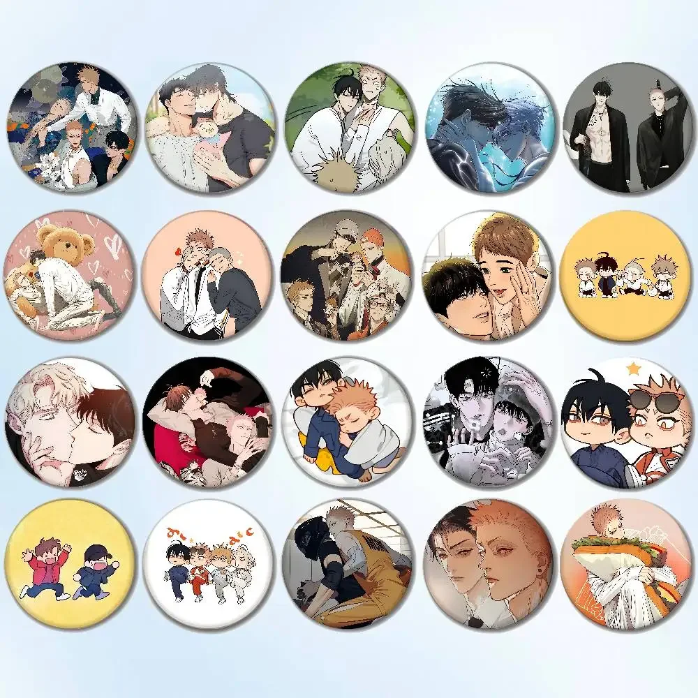 شارات كاريكاتير كارتونية BL 19 يومًا، زر صفيح إبداعي، شارة اقتباسات إبداعية، حقيبة ظهر، مجوهرات هدية للأطفال والأصدقاء #1