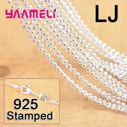 20PCS 18 Inch Genuine 925 Sterling Silver Fashion Ball Prayer Chains With Lobster Clasps For Pendant DIY Jewelry Making Findings