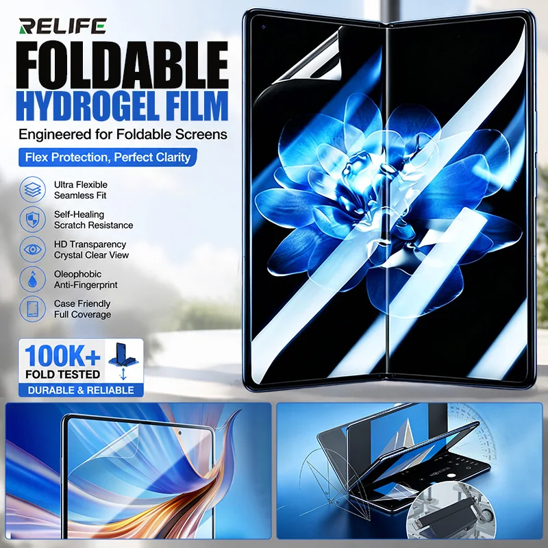 RELIFE GF13F Foldable Screen Hydrogel Film Nano Self Repair Oleophobic Flexible Full Fit Protective Film For Fold Cellphone