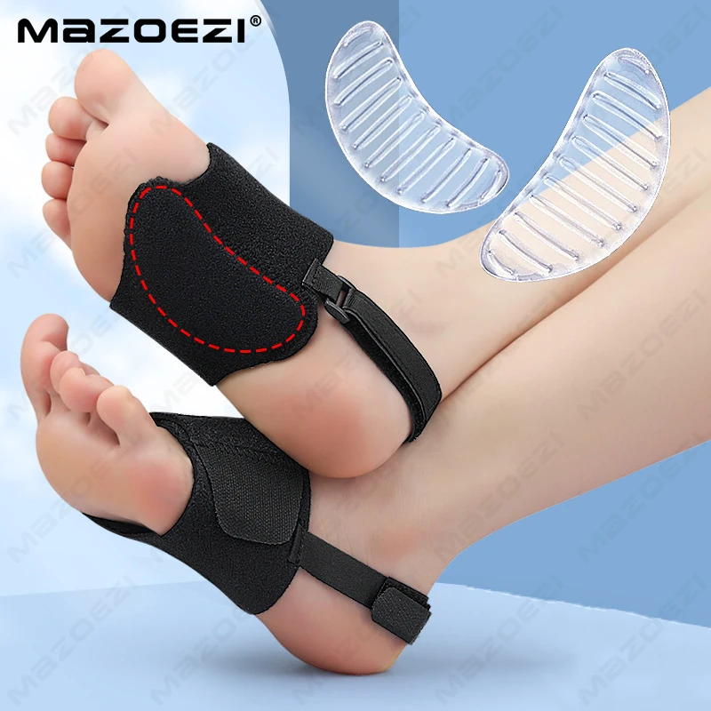 Orthesen-Einlegesohle zur Unterstützung des Fußgewölbes für Plattfüße, GEL, elastisches Massage-Design, stoßdämpfendes Fuß-Mittelpolster, Sport- und Alltagsgebrauchsschuhe