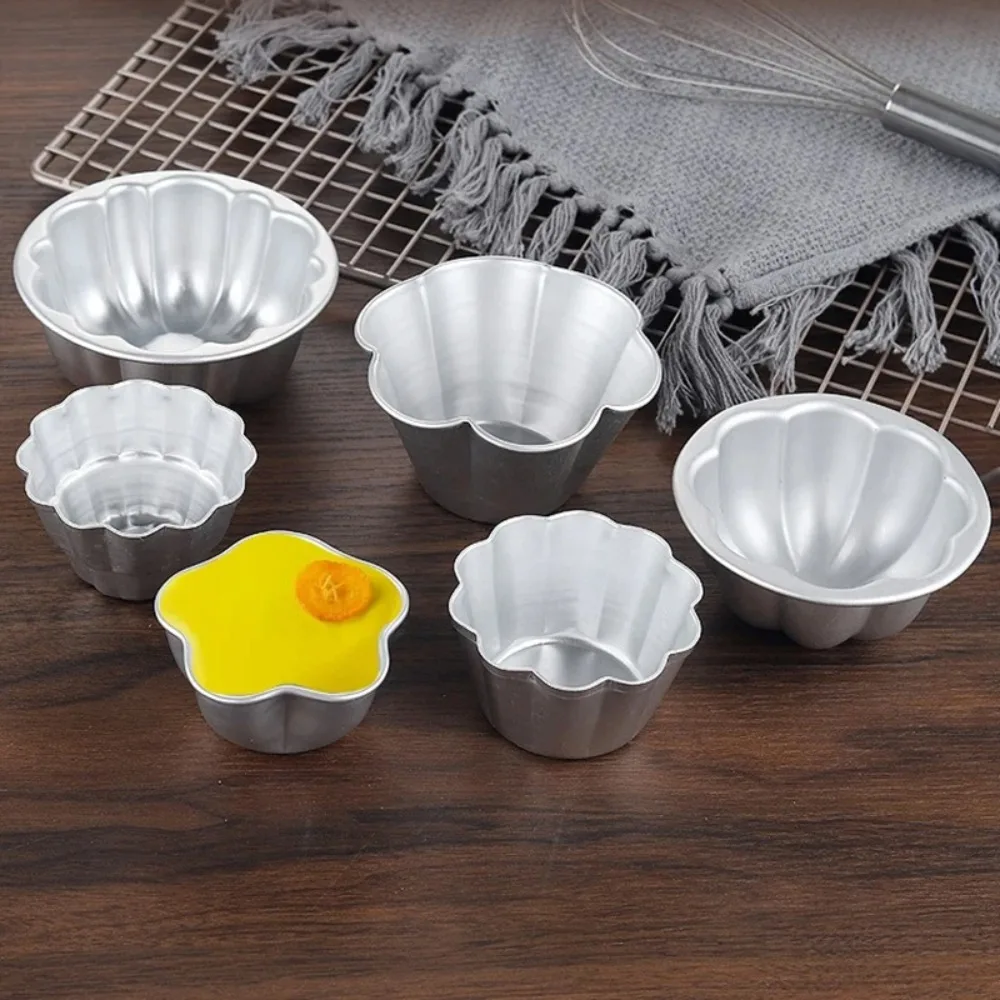 Moldes para tazas de pudín, Mini moldes para pasteles estriados, moldes para gelatina antiadherentes, molde para hornear de aleación de aluminio de calentamiento rápido, 1 pieza