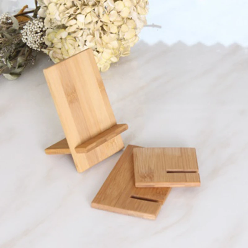 

Bamboo Universal Mobile Phone Stand Mount Stand Desktop Tablet Stand Smartphone for All Mobile Phones With Charging Hole