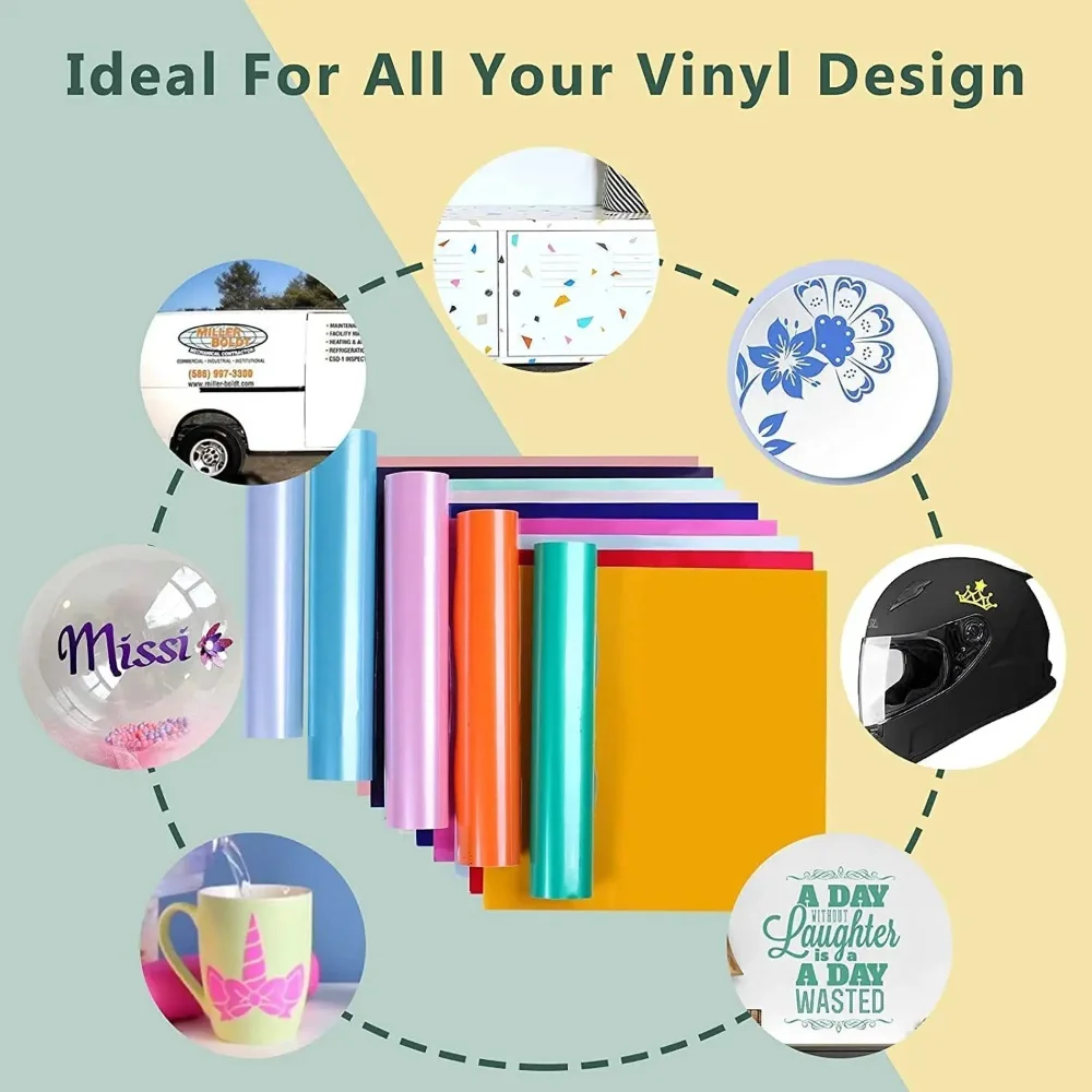 Vinile adesivo intelligente da 9.5 pollici x 60 pollici per Cricut Xtra Joy Film adesivi decorativi per incisione fai da te rotoli di pellicola