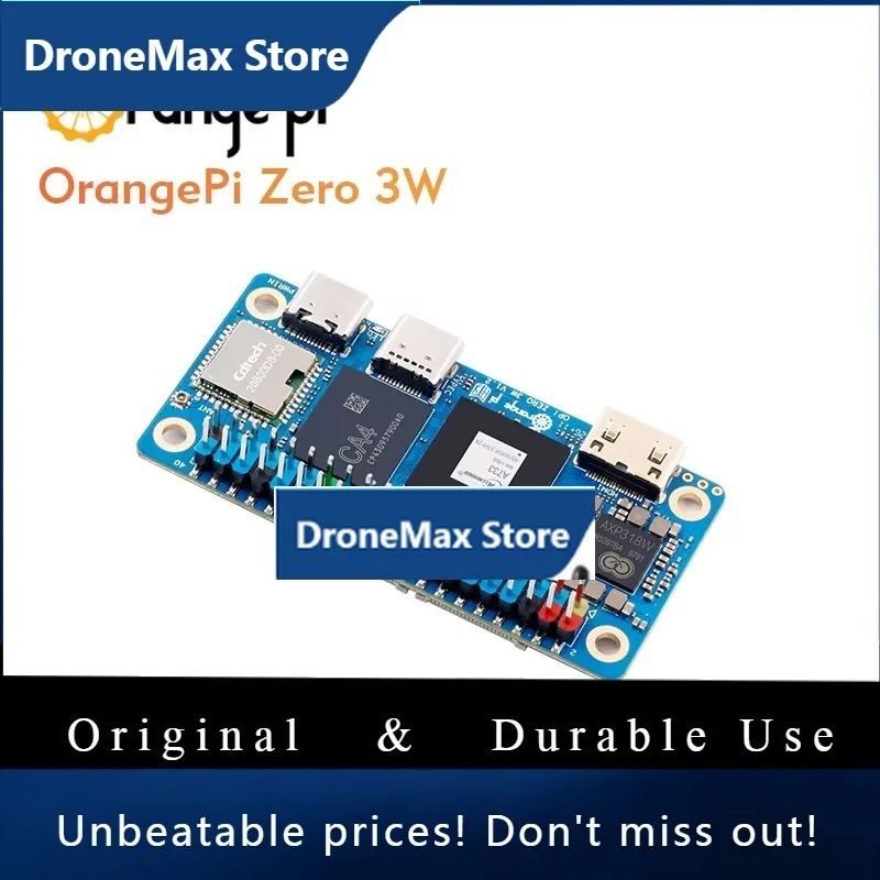 DroMaOrange Pi Zero 3W 12GB Ram + Fan Development Board LPDDR5 Allwinner A733 Chip 3Tops NPU Wi-Fi6.0+BT5.4 Single Board Compute