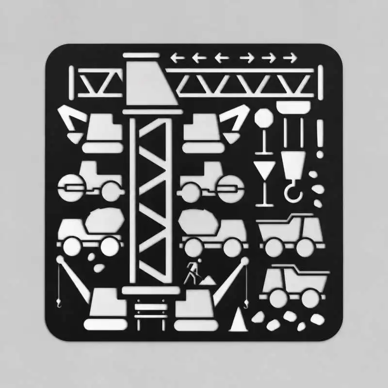 Building Construction Draft Stencil Drawing Template