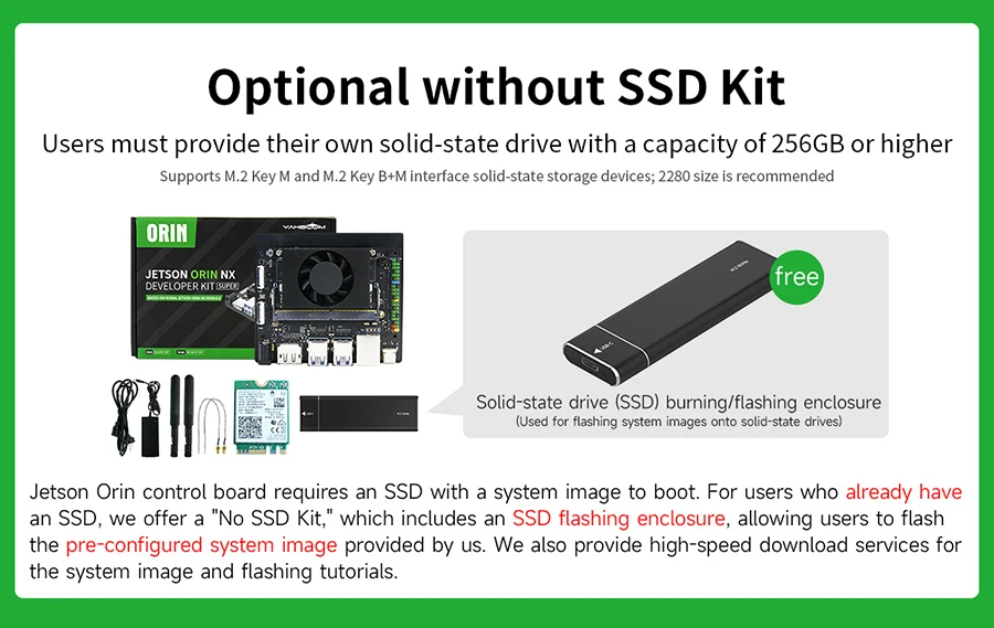 Jetson Orin NX Developer Kit Super Version mit offiziellem Core-Modul 8G/16G RAM Kostenlose 256 GB SSD bis 117/157 TOPS Computing Power – Detail 14