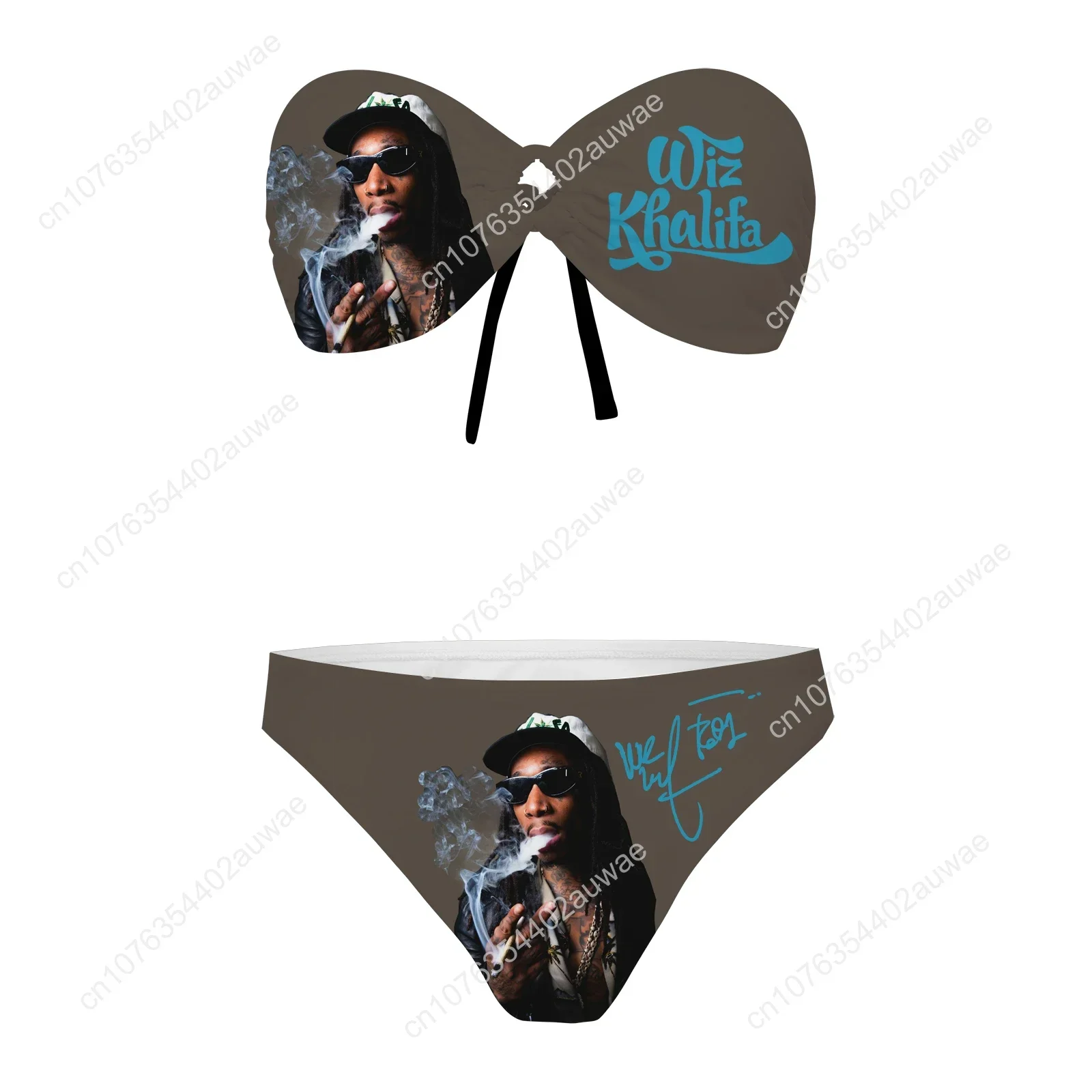 Wiz Khalifa Strapless Swimsuit Womens Bathing Suits Personalized Fashion Swimwear Pool Party Sexy Bikini Customize Beachwear