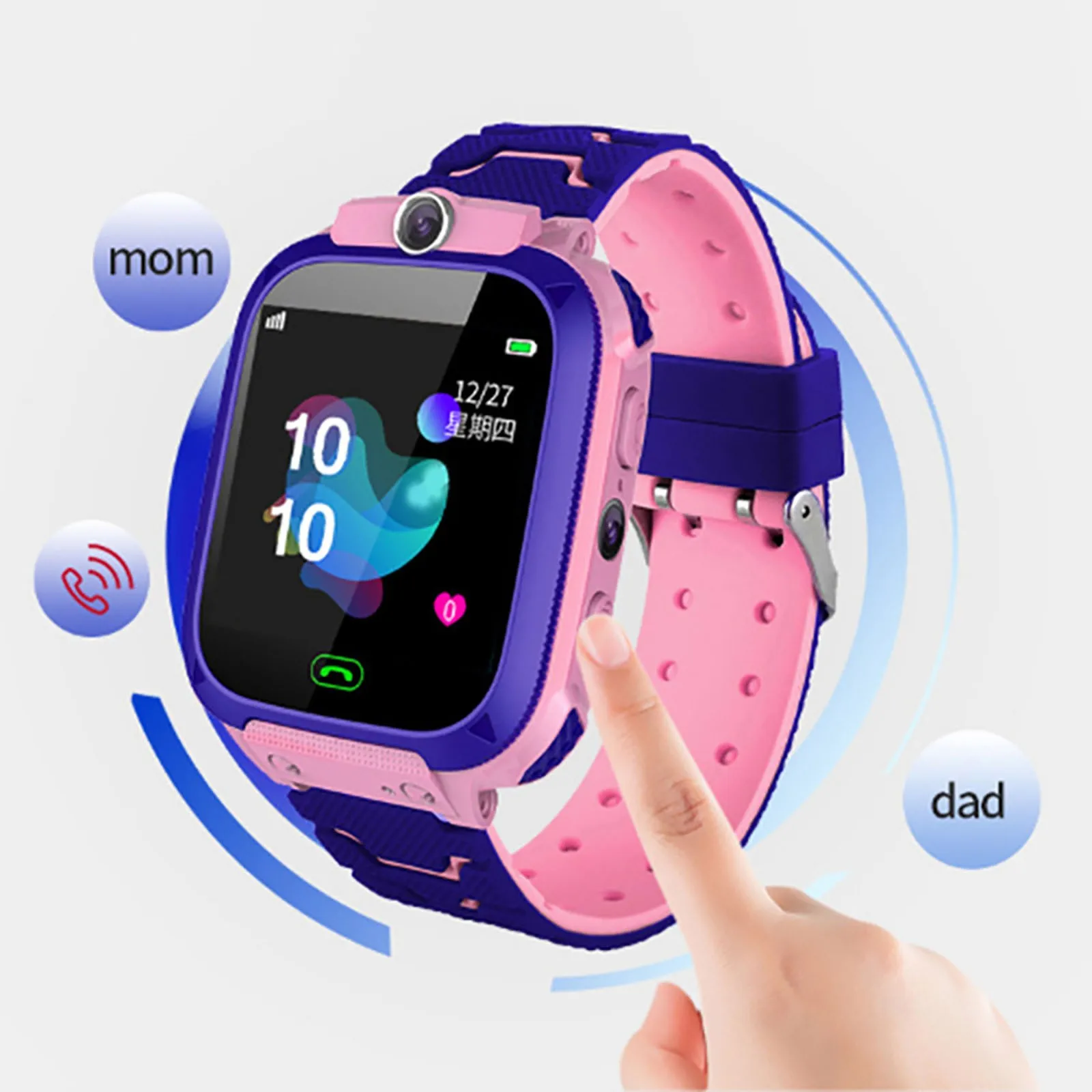 

Q12 Kids Smart Watch 2023 New Sim Card Smartwatch For Children Sos Call Phone Camera Voice Chat Photo Boy Girl Gift Color Screen