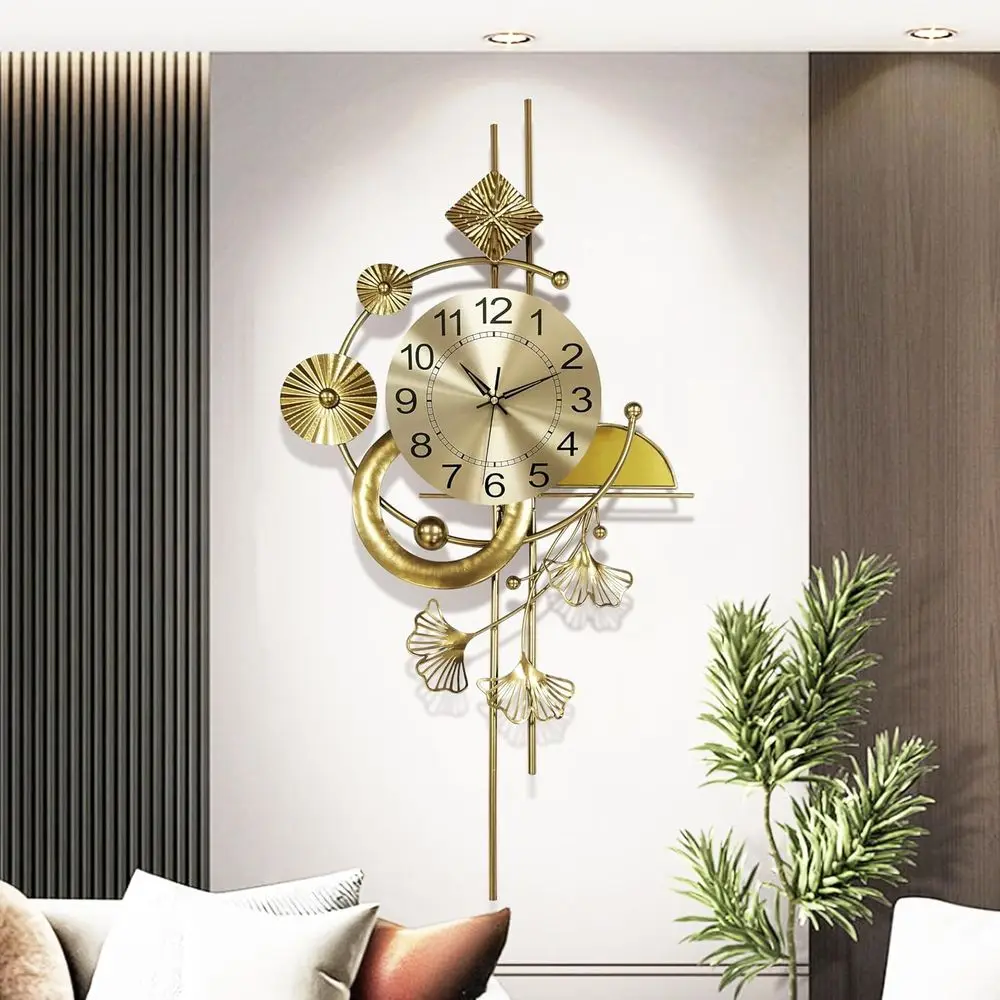 

Современные настенные часы из металла увеличенного размера, бесшумные, на батарейках, 17x34 дюйма, подходят для гостиной, спальни и офиса