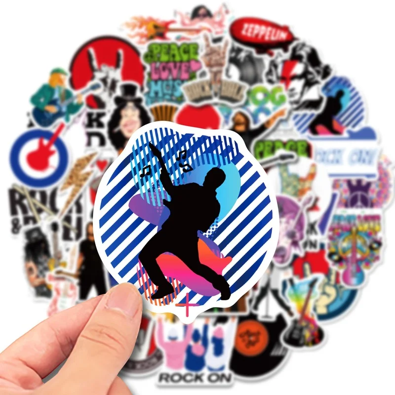 10/25/50pcs Punk Rock Roll Stickers Graffiti Vinyl Decals for Adults Electric Guitar Laptop Luggage Skateboard Motorcycle Car