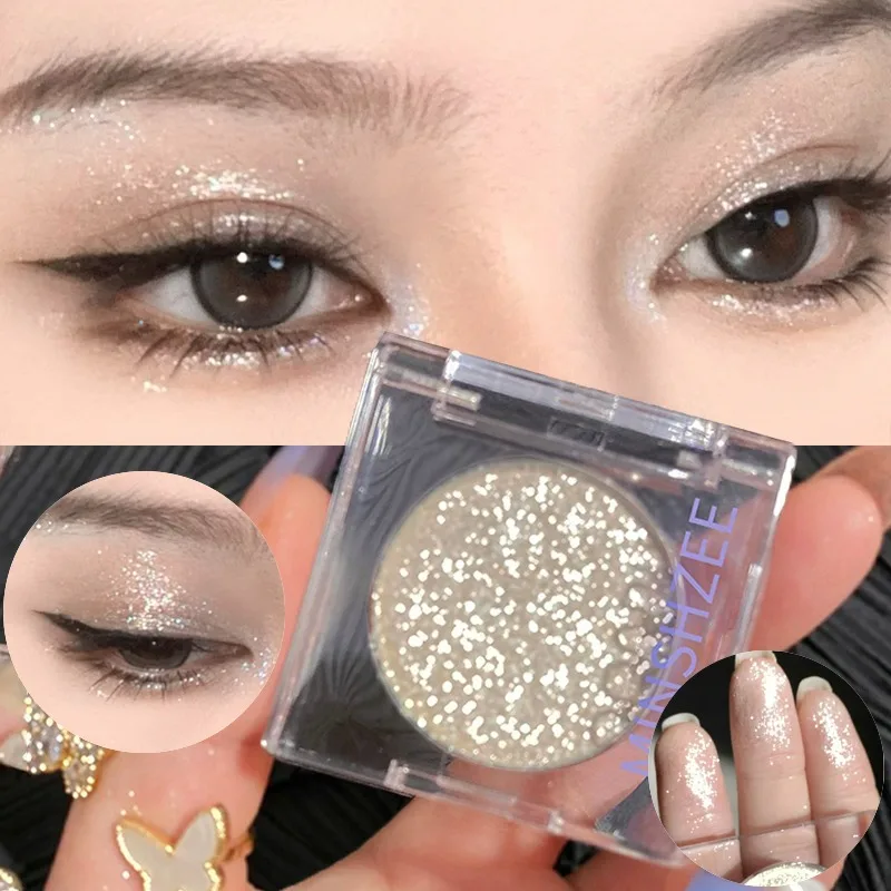 Shimmer Flash Eyeshadow Brighten Eyes Make Up Waterproof Glitter Palette Monochrome Eye Shadow Pigmented Highlighter Cosmetics