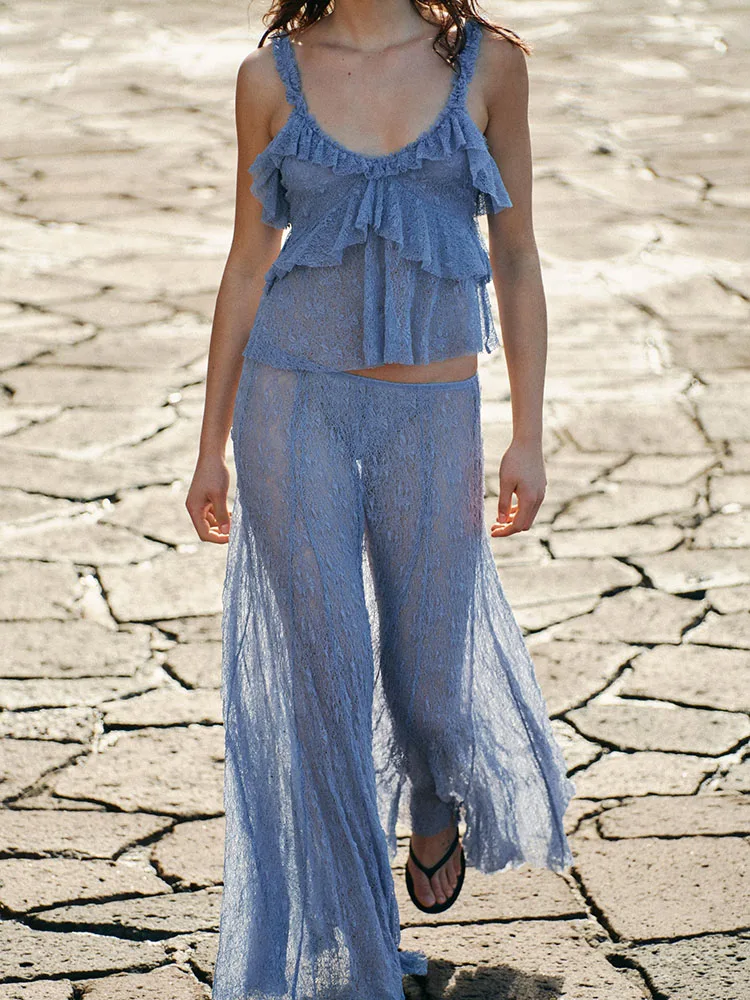 Faionable Roupas femininas de verão com alça fina e conjunto de saia longa V Ne ort Sve European Sle Adulto Wear 25-35 Sí...