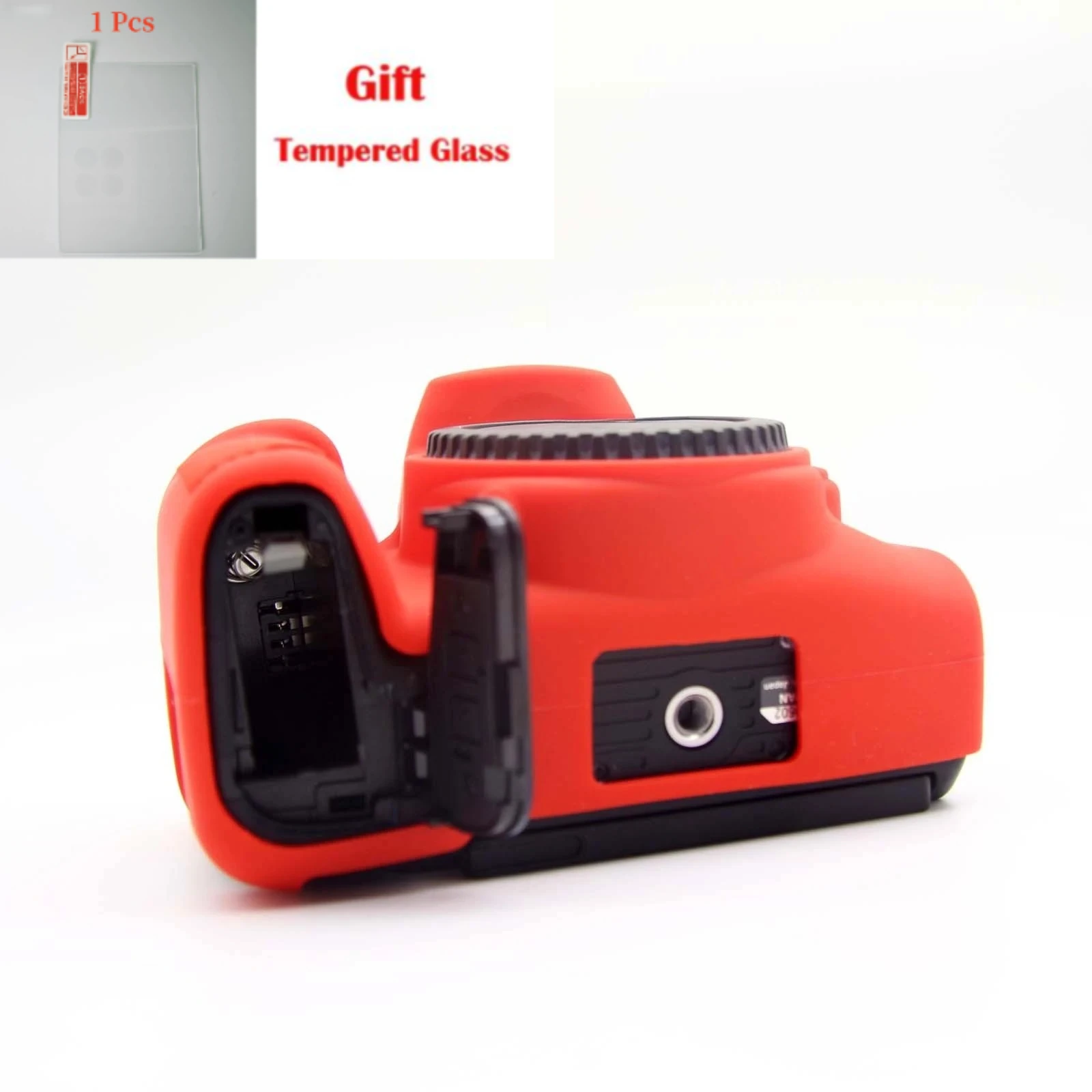 لكاميرا Canon EOS 850D الغطاء الواقي غطاء سيليكون حقيبة الكاميرا + طبقة رقيقة واقية LCD من الزجاج المقسى