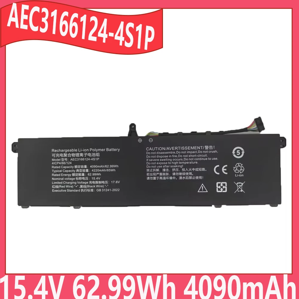 AEC3166124-4S1P 15.4V 62.99Wh 4090mAh high-capacity Battery For Mechrevo Wujie 14+ 14Pro-7BB4U 14Pro-7BC4U Series