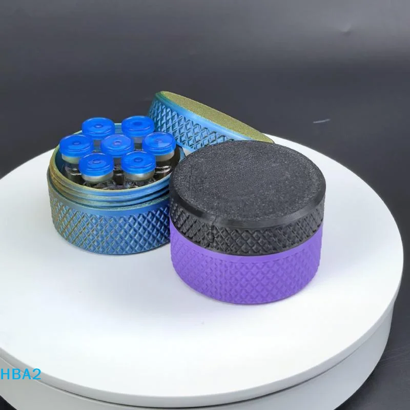 【H】1 PCS 3D Printed Round Plastic Storage Box, Vial Container Holds 7Pcs 3ml Sample Bottles