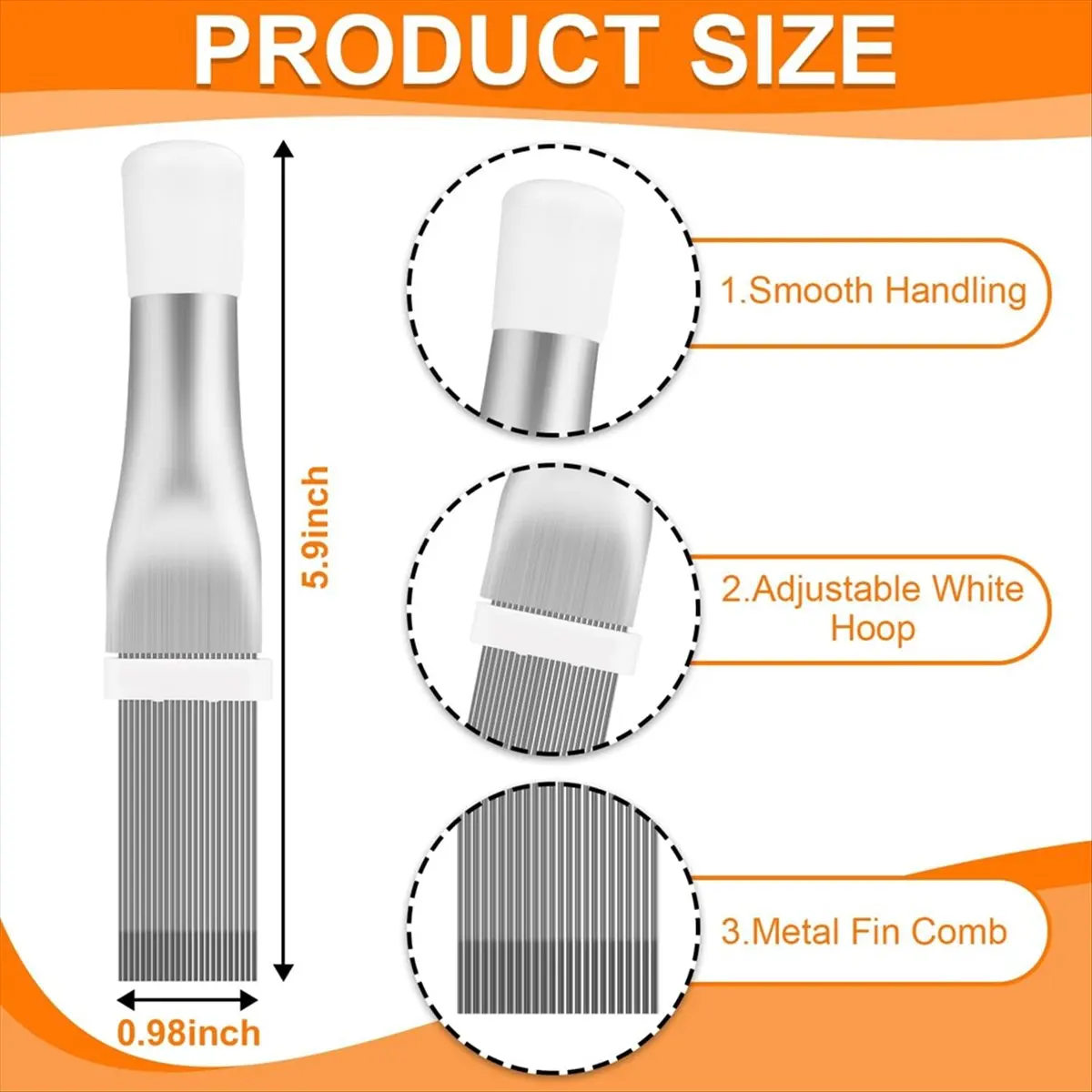 A20I 4 Pieces Air Conditioner Condenser Fin Cleaning Brush, AC Coil Cleaner Stainless Steel Fin Comb