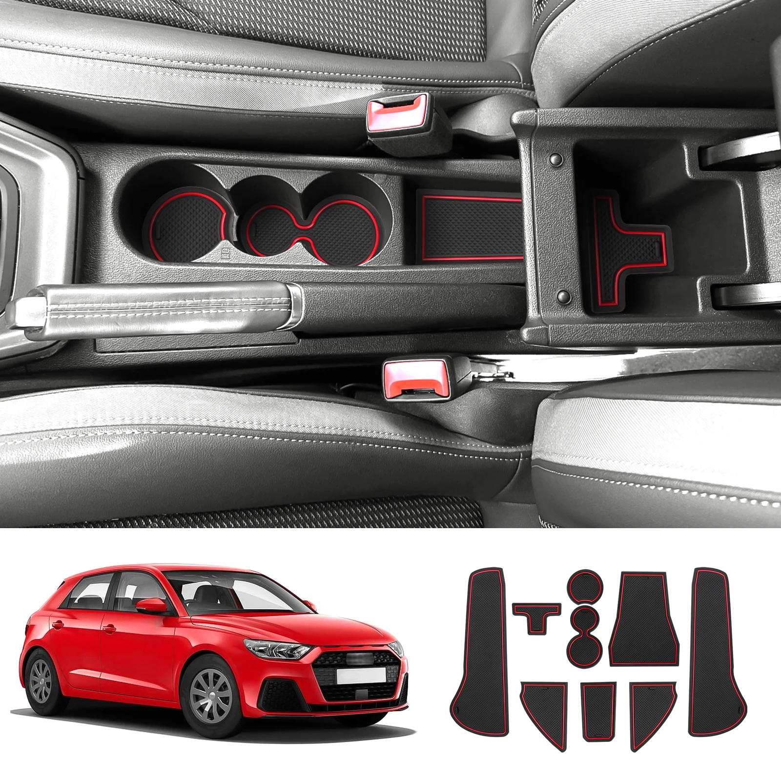 LFOTPP Türschlitzmatte für Audi A1 GB 2019-2025 2026 Auto-Antirutschmatte PVC-Türschlitzpolster Autozubehör für Audi A1 GB 2025 – Detail 7