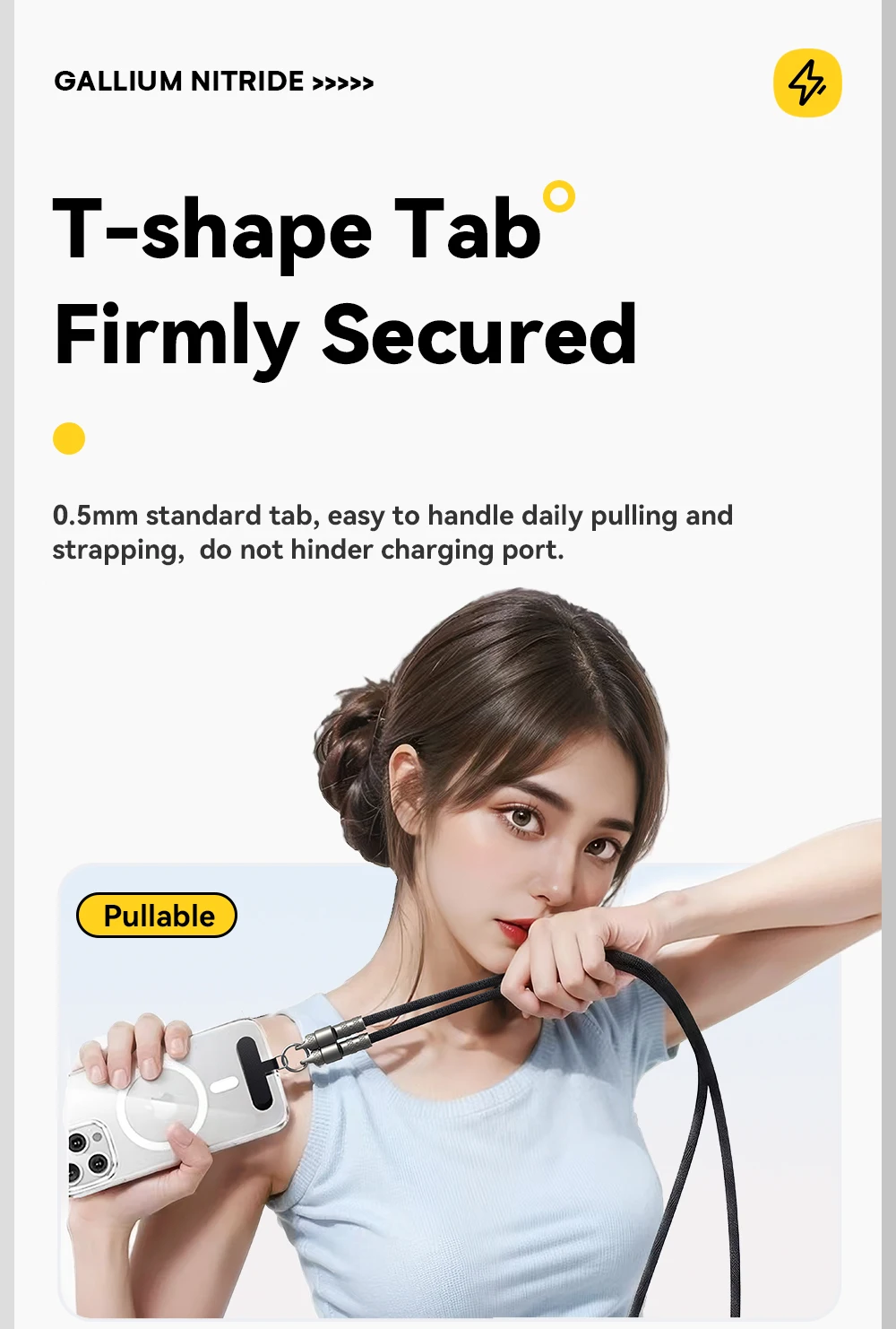 Essager 2 in 1 60W USB-C to Type-C Lanyard Data Cable 3A PD Fast Charging For iPhone 16 15 Samsung Huawei Laptops Anti-lost Rope