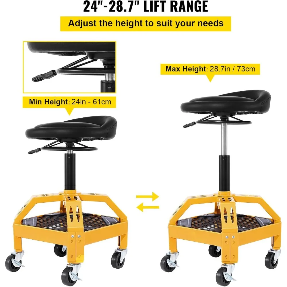 Механическое сиденье с регулируемой высотой, поворотом на 360 градусов и емкостью 300 фунтов.