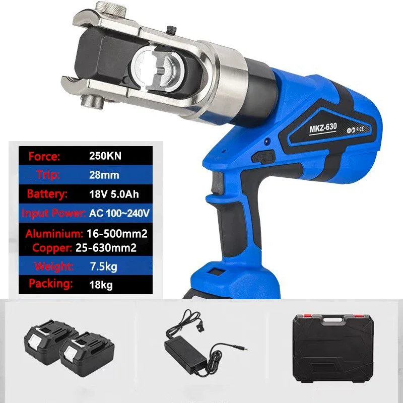 Enhanced 250KN Large-Tonnage Electric Hydraulic Wire Crimping Pliers MKZ-630 Copper Aluminum Terminal Crimping Machine 16-630mm2