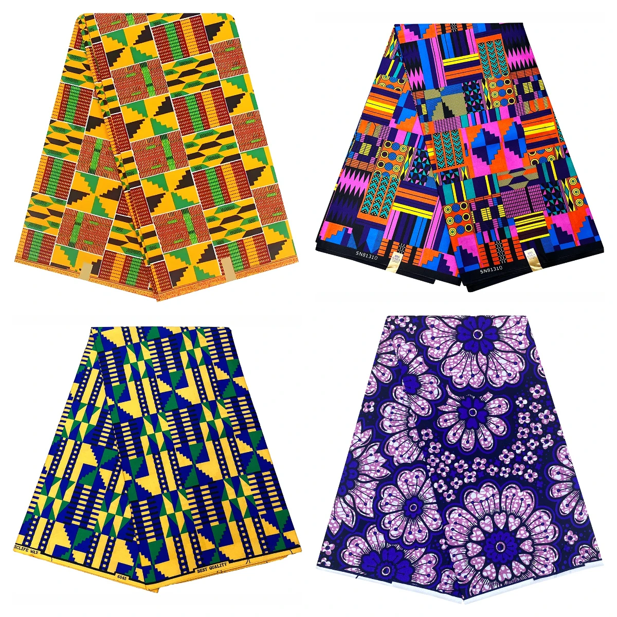 New Hot Sale African Wax Fabric Material  Ankara Block Prints Batik High Quality Sewing Cloth
