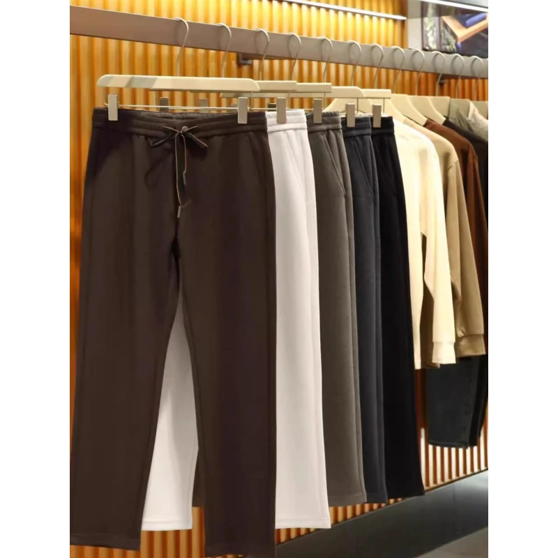 

Italian Luxury Soft Fce Feel! Autumn Winter New Sle Wool Blend Warm Lightweight Busin Commuter Versatile Casual Pants...