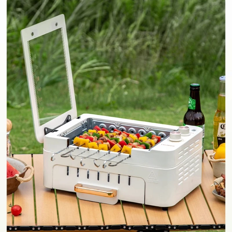 Home Skewer 220V Automatic Rotation Smokeless Grill Electric Multi-function Contact Grill гриль электрический parrilla electrica