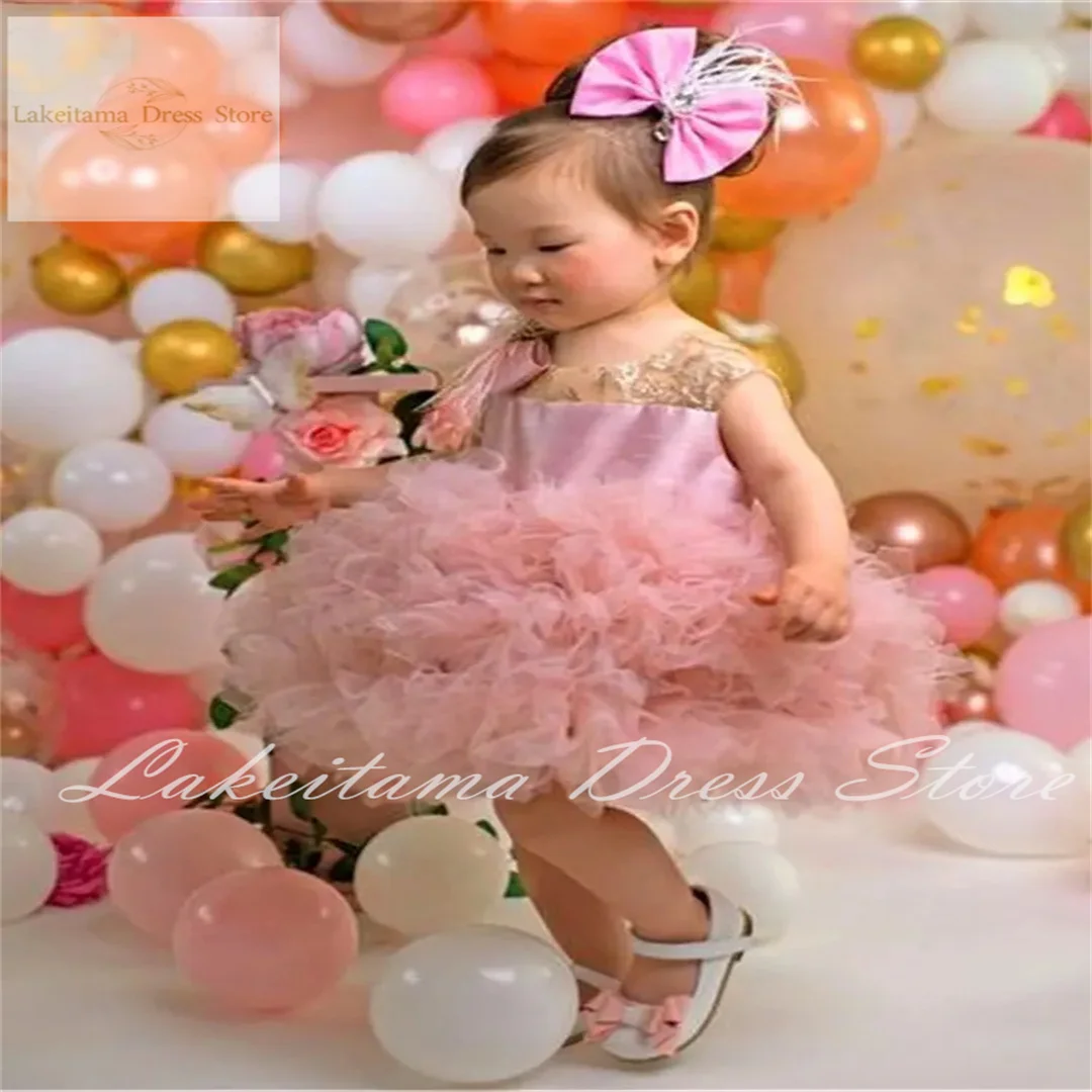 Sleeveless Lovely Gauze Fluffy Flower Girl Dress Princess Ball Pageant First Communion Kids Surprise Birthday Present