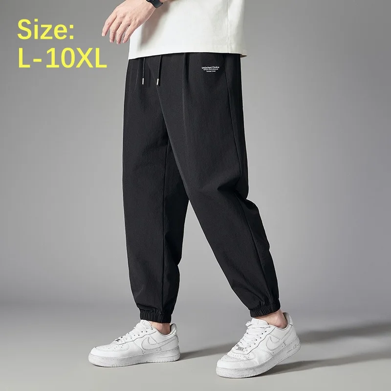 

Sports Straight Pants Men Summer Quick-Dry Plus Size 8XL 9XL 10XL Casual Thin Stretched Sweatpants Loose Jogging Male Trousers