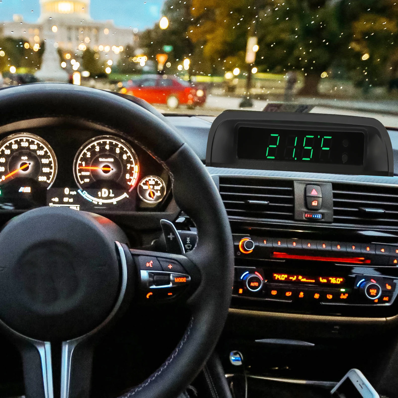 

Car Clock Thermometer High Precision Digital Electronic Solar Charging Dashboard Vehicle Table Clock Temperature Meter Easy