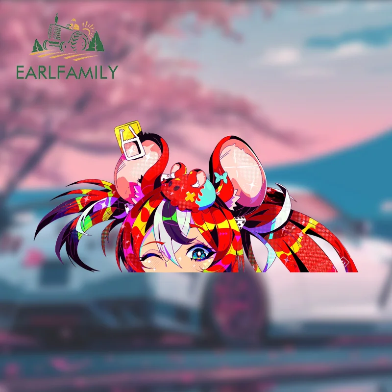 EARLFAMILY Hololive HakosBaelz Fanart Car Stickers Hot Anime Chibi Big Head Decals JDM Peeker Graffiti Gothic Punk Slap Stickers