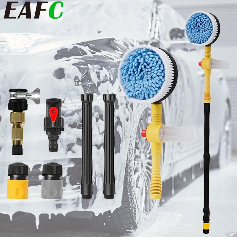 Car Wash Brush Cleaning  Kit Rotary 360 Deep Cleaning Car Wash Brush Microfiber Long Handle Cleaning Tool For Cleaning Vehicles