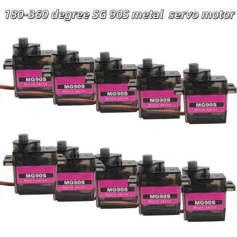 5/10 Pcs MG90S All metal gear 9g Servo SG90 versione aggiornata per Rc Elicottero Aereo Barca Auto MG90 9G Trex 450 RC Robot