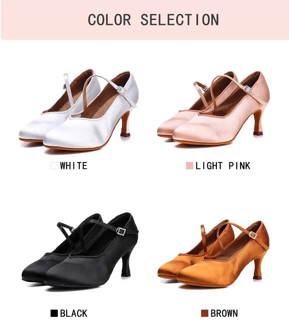 Women Dance Shoes Latin Dance Shoes Ballroom Shoe Ladies Modern Tango Shoes High Heels Soft Dancing Shoe Women Latin Tan Satin