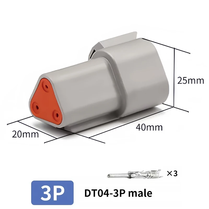 DT06-3S & DT04-3P 3-Pin Deutsch Type DT Series Waterproof Connector - Heavy Duty Automotive Plug for Truck Wire Harness T&I Online Store