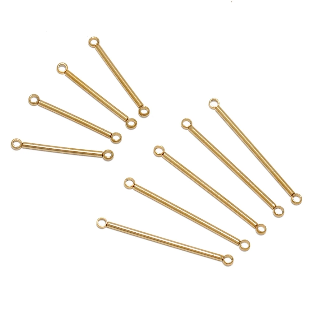 10Pcs 20 30mm Stainless Steel Bar Links Thin Stick Strip Connectors Charms for Earring Bracelet Necklace Jewelry Making