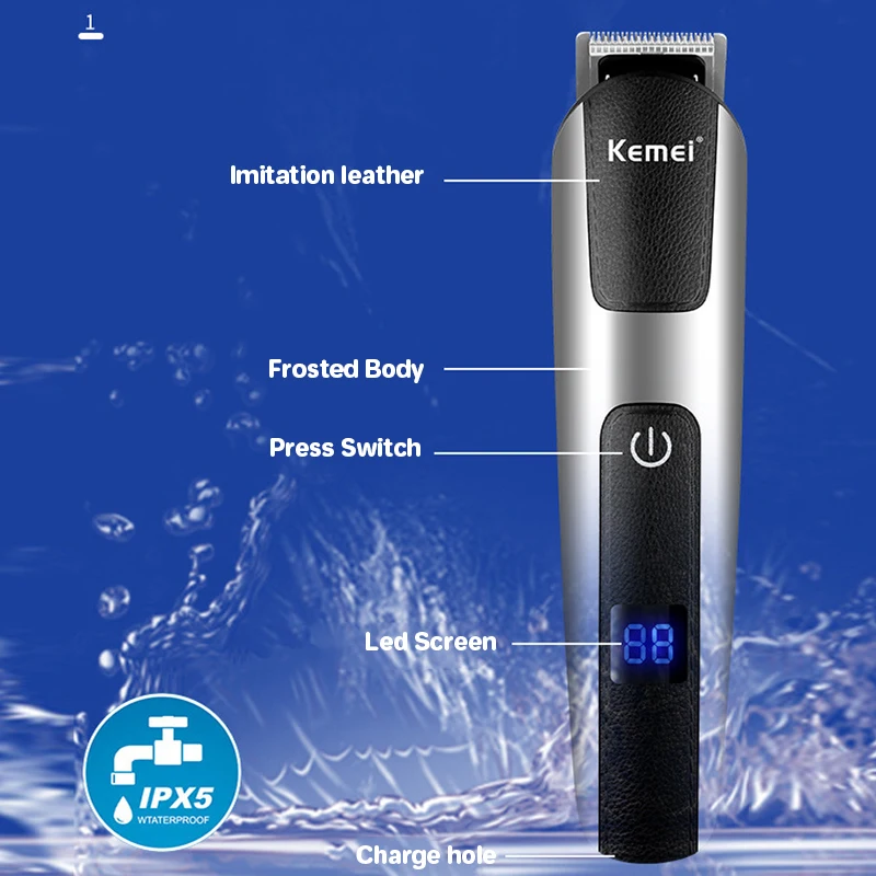 Kit de cortadora de pelo profesional para hombres, Afeitadora eléctrica para nariz, oreja, cuerpo, cara, bigote, cuidado corporal inalámbrico, 5 en 1