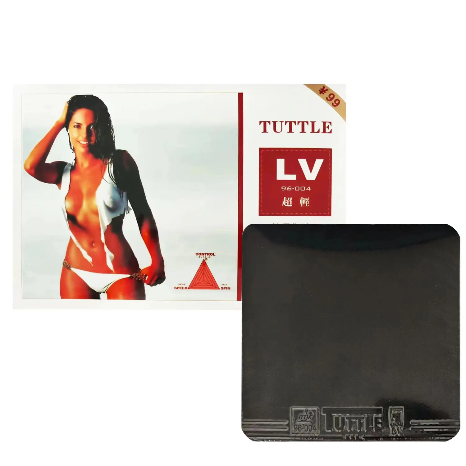 TUTTLE LV Super Light Table Tennis Rubber Pips-In Rubber with Sponge 96-004