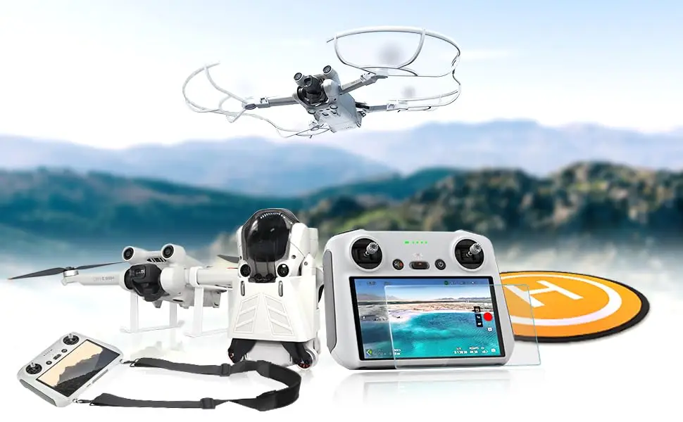 Комплект аксессуаров Mini 3 Pro Комплект аксессуаров 8 в 1, ремешок для держателя пропеллера, защита пропеллера, защитное стекло HD, шейный ремешок Str