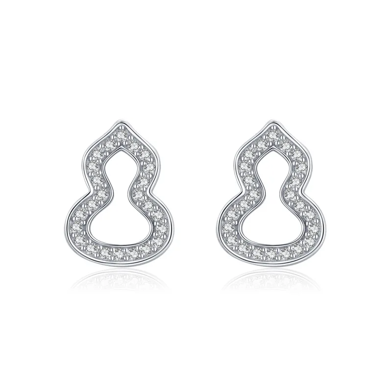 

Women Elegant S925 Sterling Silver High-Grade Gourd Earrings Stud