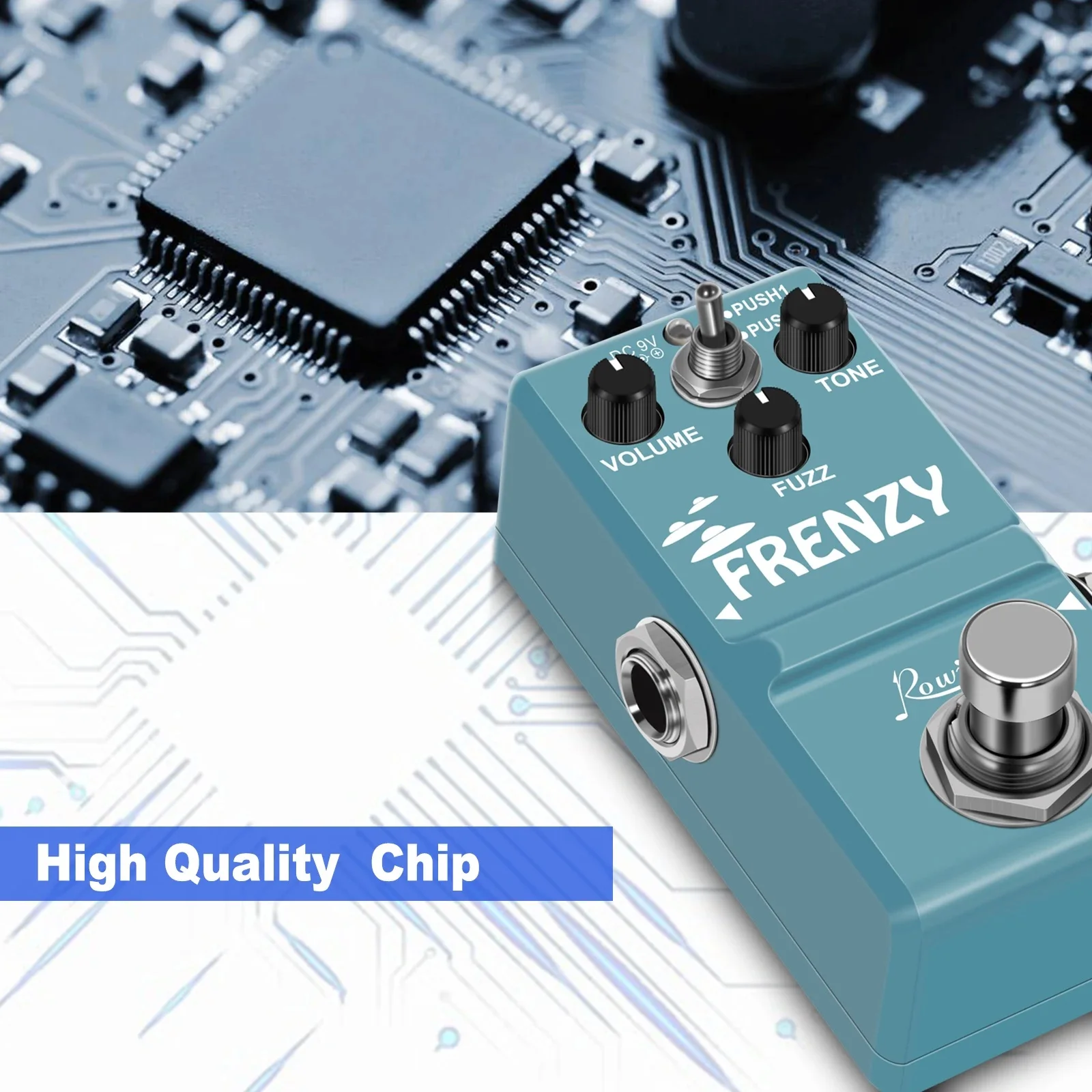 Rowin NANO Frenzy Guitar Pedal Fuzz Classic Tone Creamy Sound Super Mini Full Metal Shell 2 Modes For Bass Guitars NANO-322